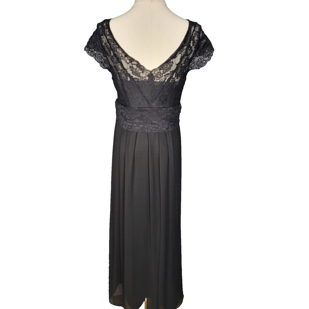 Signature Size 10 by Robbie Bee Black Chiffon Lace Maxi Dress *read* - Picture 7 of 16